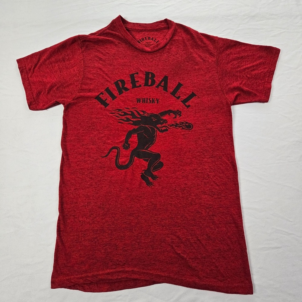 Fireball Whisky Red SHort Sleeve Polyester T-Shirt Men's S